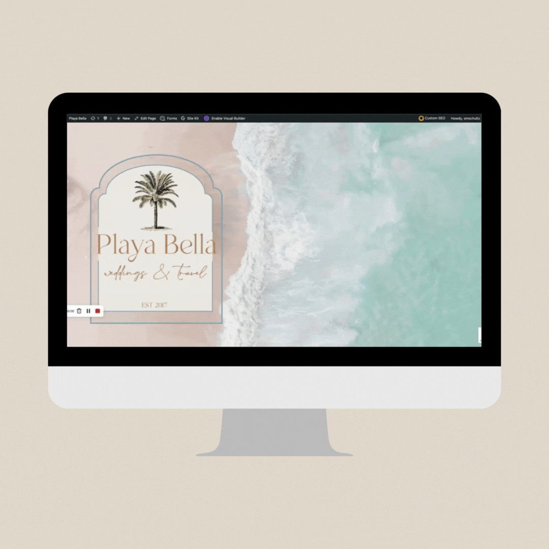 2023 website Playa Bella Weddings and Travel Scrolling Website